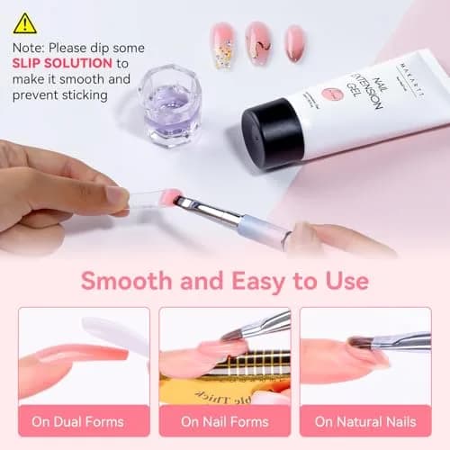 Makartt Poly Nail Gel 50ML Natural Pink Gel Builder | Thick Formula for Easy Sculpting thumbnail 5