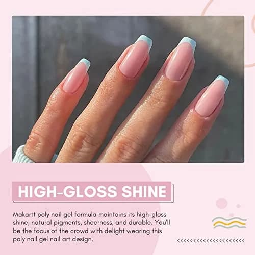 Makartt Poly Nail Gel 50ML Natural Pink Gel Builder | Thick Formula for Easy Sculpting thumbnail 8