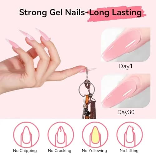 Makartt Poly Nail Gel 50ML Natural Pink Gel Builder | Thick Formula for Easy Sculpting thumbnail 3