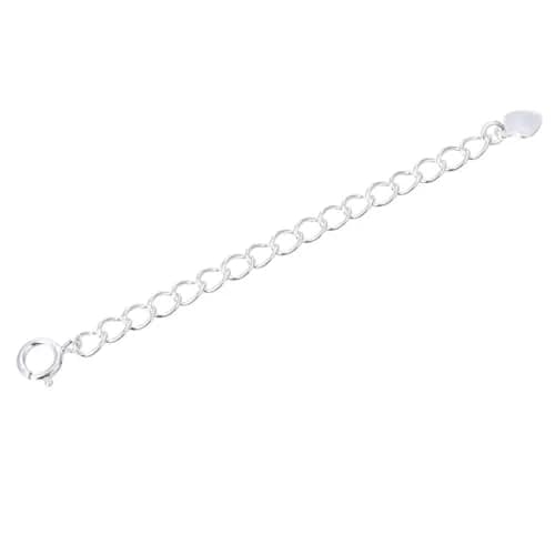 Adabele Sterling Silver Chain Extender with Heart Drop, 5 inch | Adjustable Jewelry Extension for Necklace & Bracelet thumbnail 1