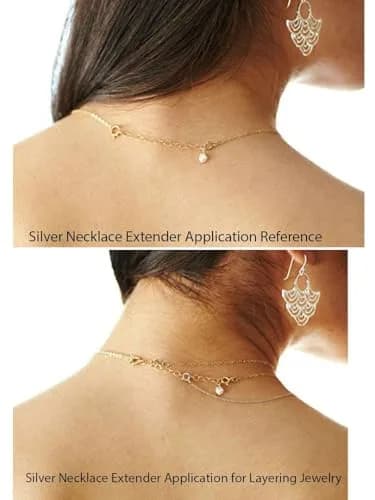 Adabele 18k Gold Plated Sterling Silver Chain Extender with Heart Drop, 5 inch (12.7 cm) Adjustable Extension | Jewelry Making Supplies thumbnail 5
