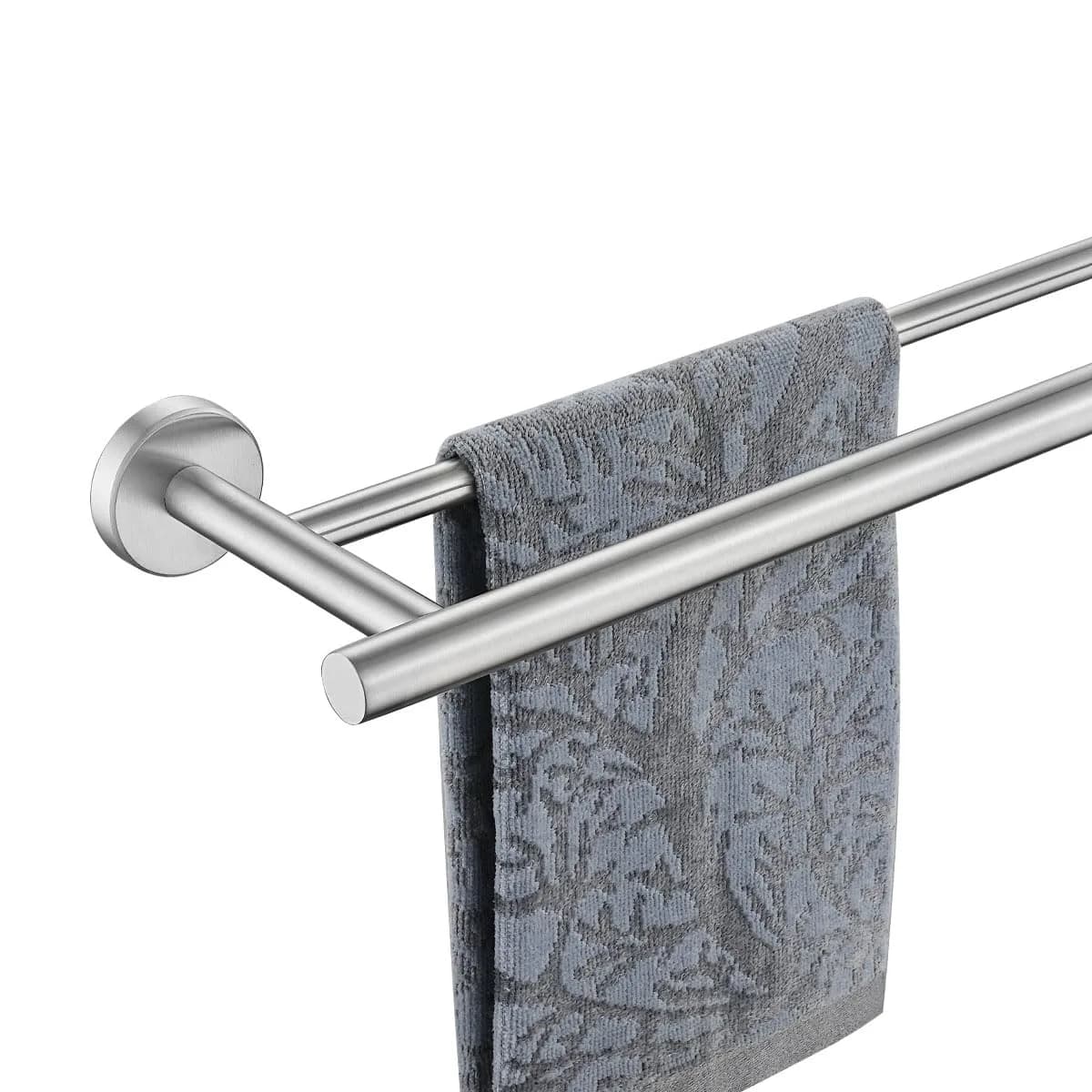 JQK Double Bath Towel Bar 39 Inch (99 cm) Brushed Stainless Steel | Wall Mount Holder for Bathroom