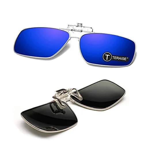 TERAISE Polarized Clip on Sunglasses with Flip Up Function Suitable Driving | HD UV400 Protection, Classic Style, Lightweight 10g thumbnail 1