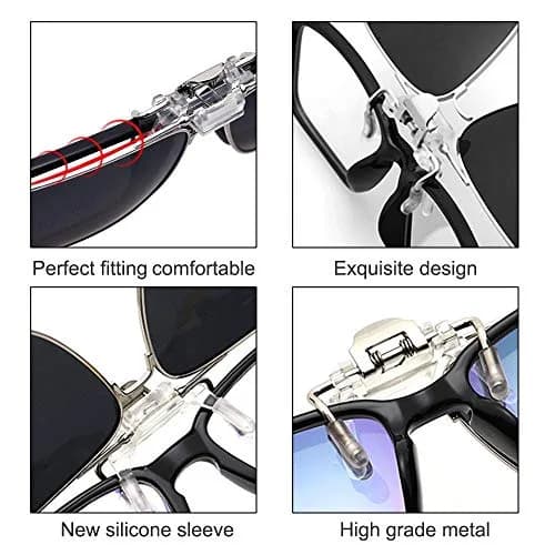 TERAISE Polarized Clip on Sunglasses with Flip Up Function Suitable Driving | HD UV400 Protection, Classic Style, Lightweight 10g thumbnail 5