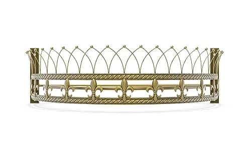 OctoRose Gold Metal Wall Teester Bed Crown Canopy 80cm (31.5in) | Antique Style Wall Decor with Built-in Rods & Hardware thumbnail 6