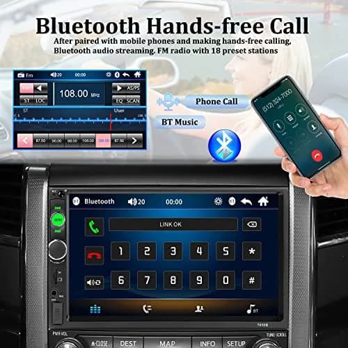 UNITOPSCI Double Din Car Stereo 7 Inch HD Touchscreen MP5 Player with Bluetooth & Backup Camera | 1080P HD Multimedia Receiver thumbnail 2