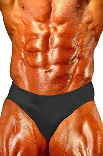 Andreas Cahling Bodybuilding Physique Classic Posing Trunks Swim Suit Briefs (Black, L (32"-34")) | Salt Water Resistant thumbnail 1