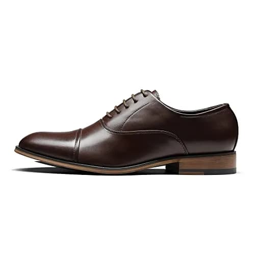 Bruno Marc Men's Formal Dress Shoes Dark Brown 13 | Classic Cap-Toe Oxford with Latex Cushioned Footbed thumbnail 4