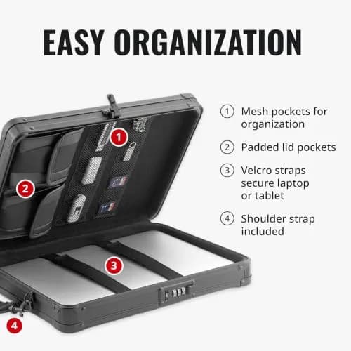 Vaultz Locking Storage Clipboard with Combination Lock, Black | Secure Portable Document & Device Organizer thumbnail 7