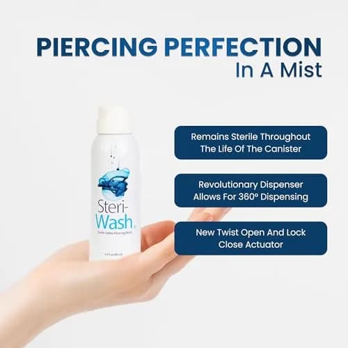 STERI - WASH Aftercare Piercing Spray 3 Fl Oz | Gentle, Vegan, Professional-Quality thumbnail 2