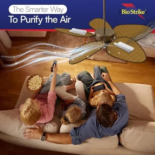 BioStrike Ceiling Fan Blade Air Filter - Dust & Allergen Catcher - Easy-Attach - Blade Filters for Any Fan Size - Reduce Airborne Particles - Made in USA (6 Packs w/ 2 filters each) thumbnail 4