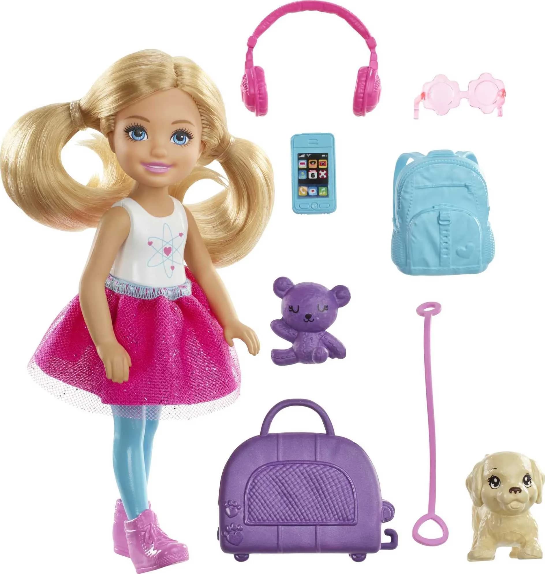 Barbie Dreamhouse Adventures Doll & Accessories Travel Set with Chelsea & Puppy, 3-7 Years - main product image