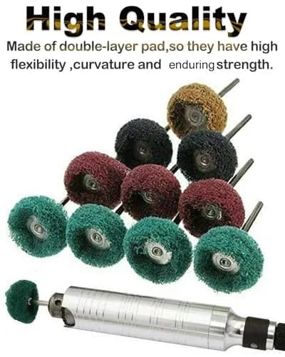 Rocaris 80Pcs 1" (25mm) Abrasive Wheel Buffing Polishing Wheel Set with 3mm Shank, 5 Grits (120-400) | For Rotary Tools thumbnail 4