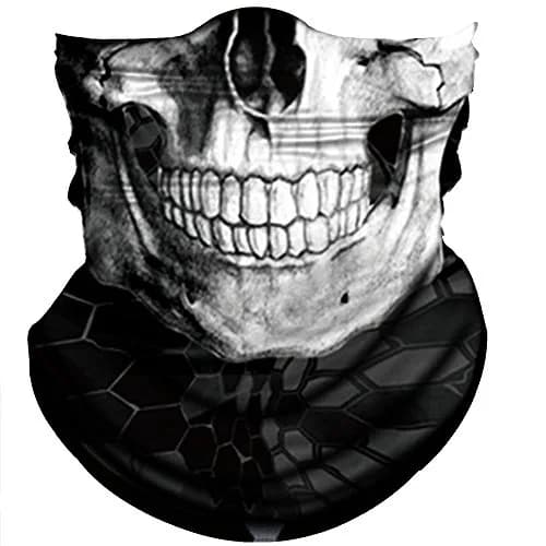 Obacle Black White Skull 3D Tube Mask Bandana for Dust, Wind & UV Protection thumbnail 1