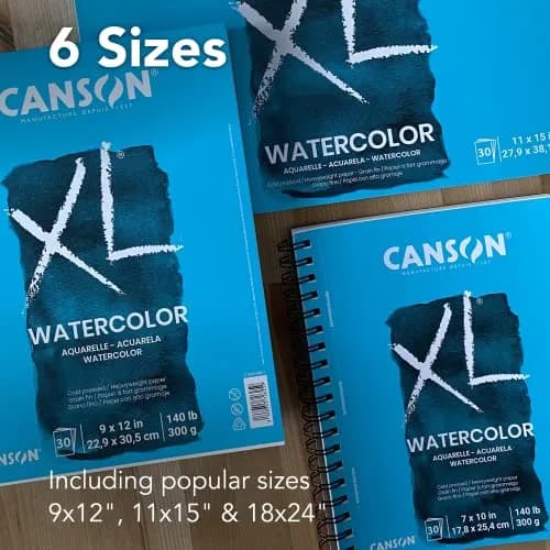 Canson XL Series Watercolor Paper Pad 9" x 12" 30 Sheets/Pad 6 Pads | 140 lb (300 gsm) Cold Press Paper for Mixed Media Art thumbnail 4
