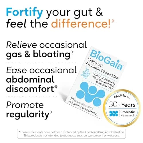 BioGaia Gastrus Chewable Probiotic Tablets | 60 Count (2 Pack) | Mandarin Mint Flavor thumbnail 4