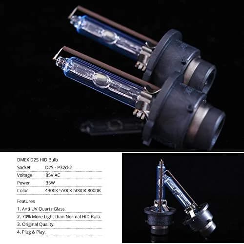 DMEX D2S HID Headlight Bulbs 4300K Warm White | 35W Xenon Replacement, Pack of 2 thumbnail 5