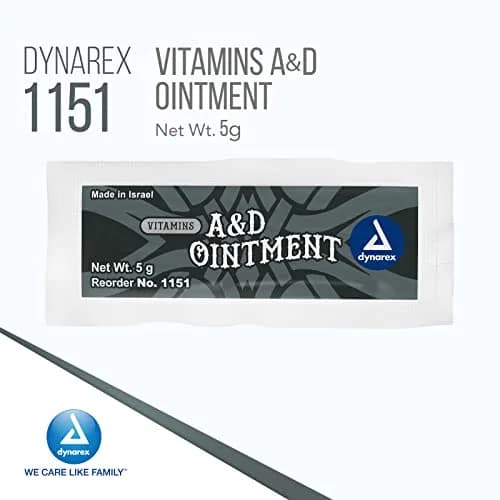 Dynarex Vitamins A&D Ointment Without Lanolin 5g Packets | Protects Minor Cuts, Burns, Dry Skin & Tattoo Aftercare thumbnail 3