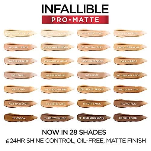 L'Oreal Paris Infallible Pro-Matte Liquid Foundation True Porcelain 30ml (1 fl oz) | Demi-Matte Finish Up to 24 Hours thumbnail 4
