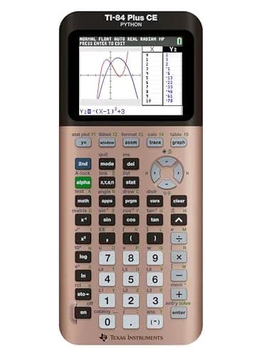 Texas Instruments TI-84 Plus CE Graphing Calculator, Rose Gold 25cm (9.8in) | Python Enabled, Color Display thumbnail 1