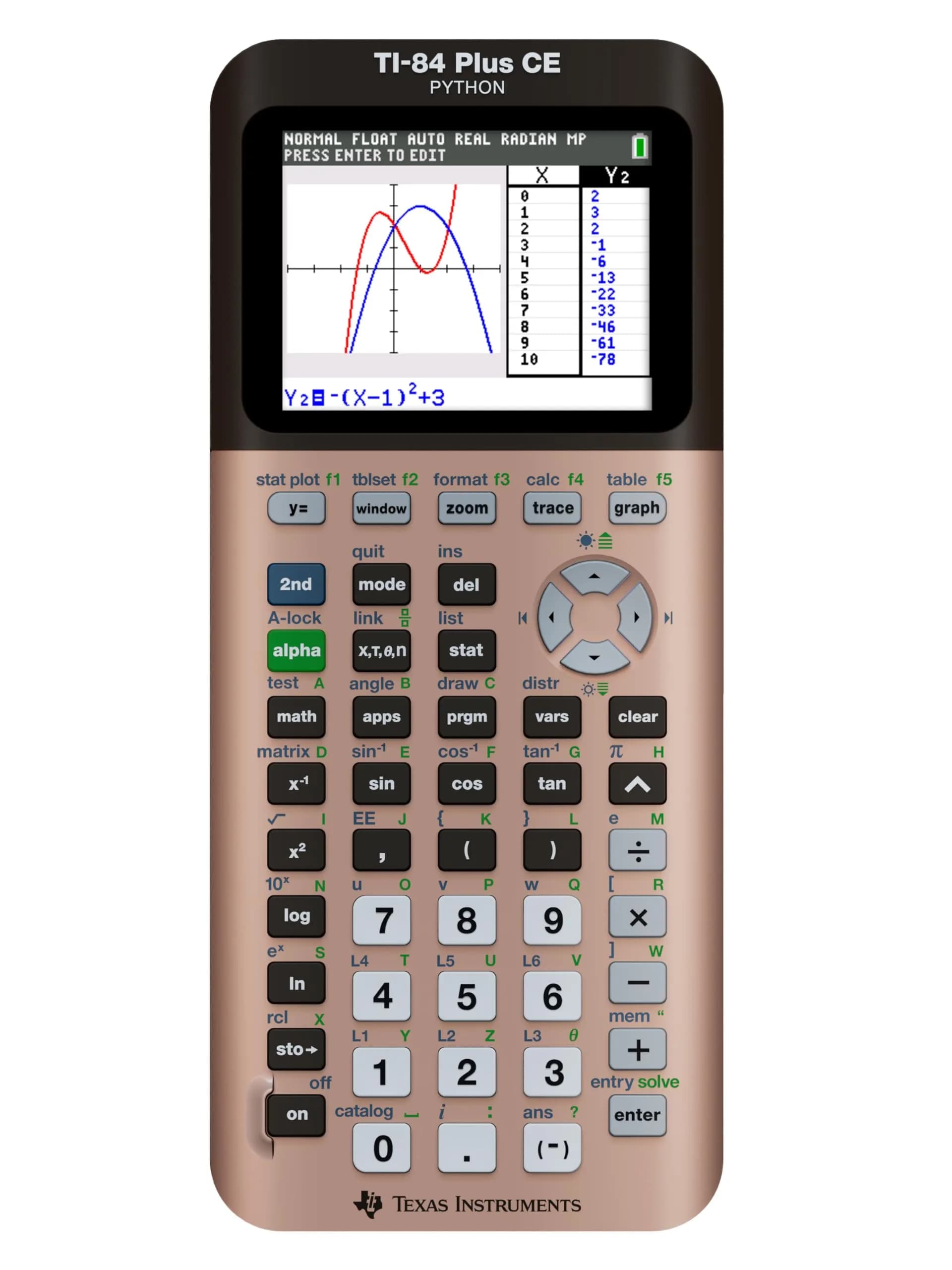 Texas Instruments TI-84 Plus CE Graphing Calculator, Mint, 19.1cm (7.57in) | CE Certified — Rose Gold