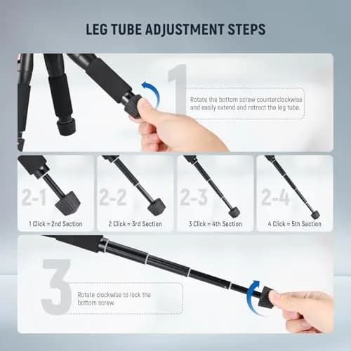 NEEWER Portable Travel Mini Tabletop Tripod 50cm Aluminum Alloy | 11 lb Max Load, 360° Ball Head thumbnail 4