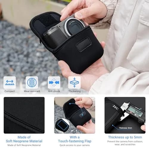 JJC Compact Camera RX100 VII Case Pouch for Sony RX100 VII & More | Impact-Resistant Neoprene thumbnail 3