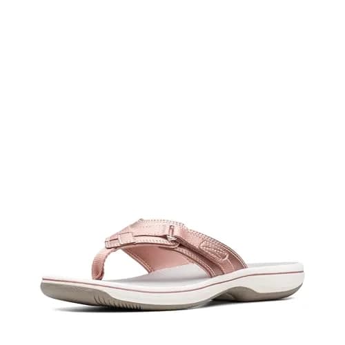 Clarks Breeze Sea Flip-Flop 11 | Rose Gold Synthetic, Casual Comfort, Heel 30mm thumbnail 1