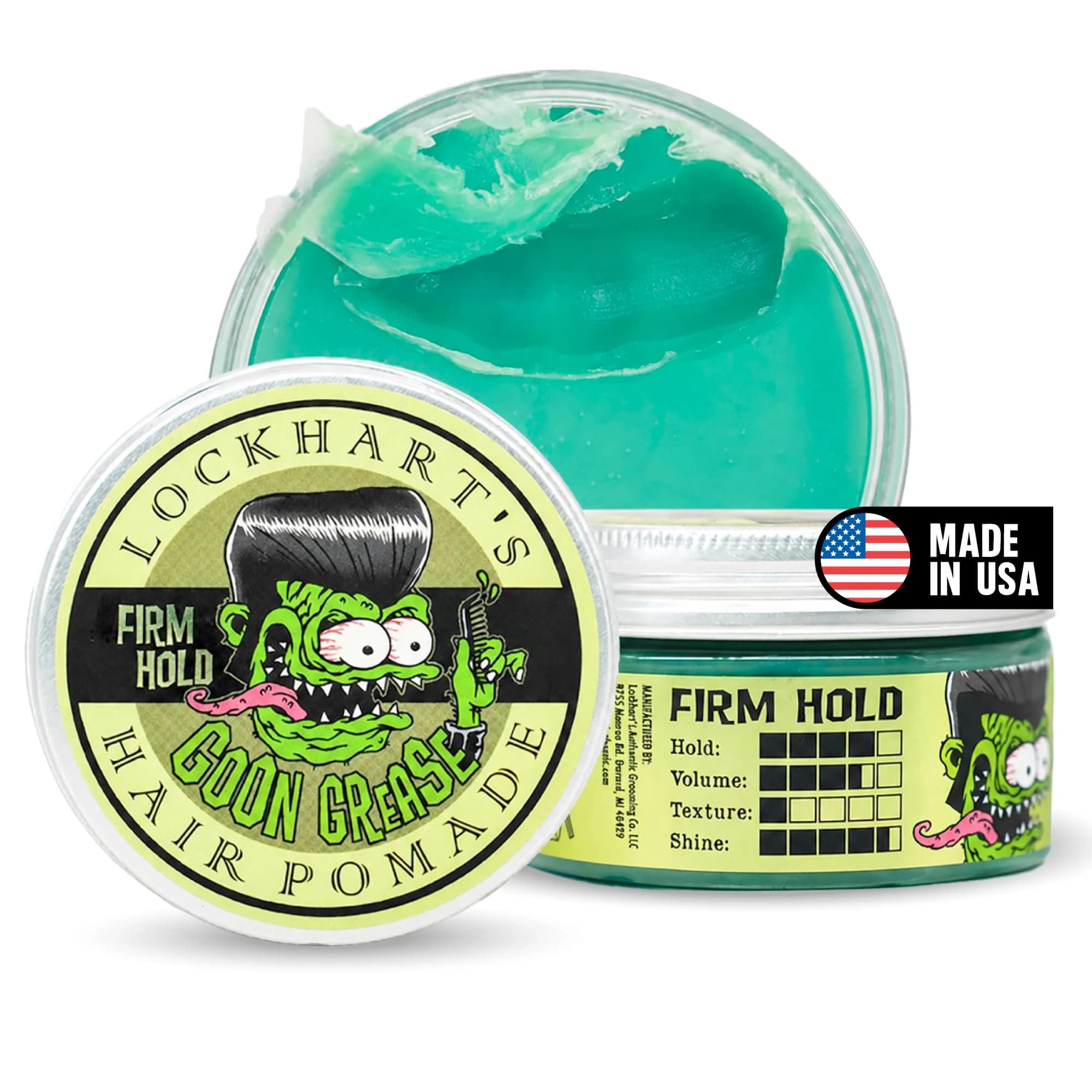 Lockhart's Goon Grease Oil-Based Pomade for Men, Firm Hold & Shine, 3.4 oz | Classic, Reworkable, Moisturizing — Citrus Cologne