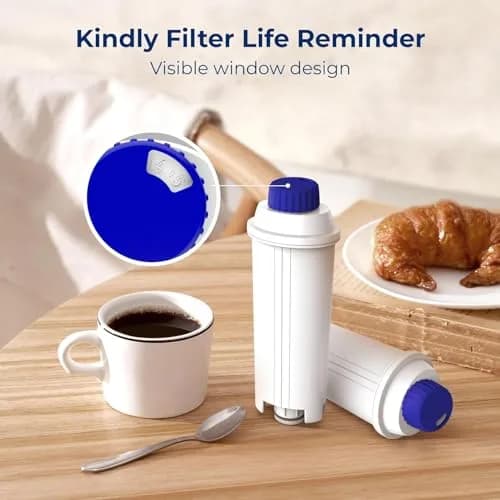 Waterdrop DLS C002 Filter Replacement for De'Longhi Coffee Machines 4 Pack | Reduces Chlorine & Impurities for Better Taste thumbnail 5