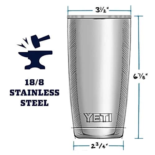 YETI Rambler 20 oz Tumbler with MagSlider Lid, Stainless Steel, Navy | Keeps Drinks Hot or Cold for Hours thumbnail 2