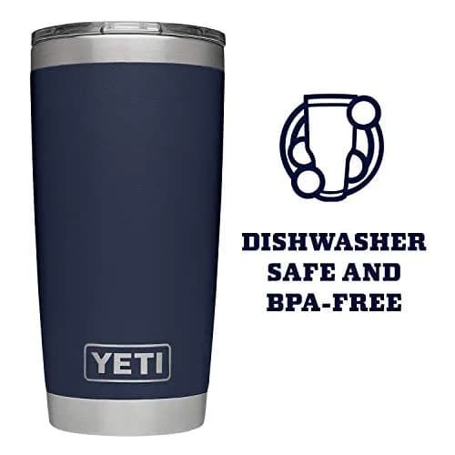 YETI Rambler 20 oz Tumbler with MagSlider Lid, Stainless Steel, Navy | Keeps Drinks Hot or Cold for Hours thumbnail 4