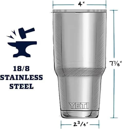 YETI Rambler 30 oz Stainless Steel Vacuum Insulated Tumbler with MagSlider Lid, Navy | Keeps Drinks Hot or Cold for Hours thumbnail 2