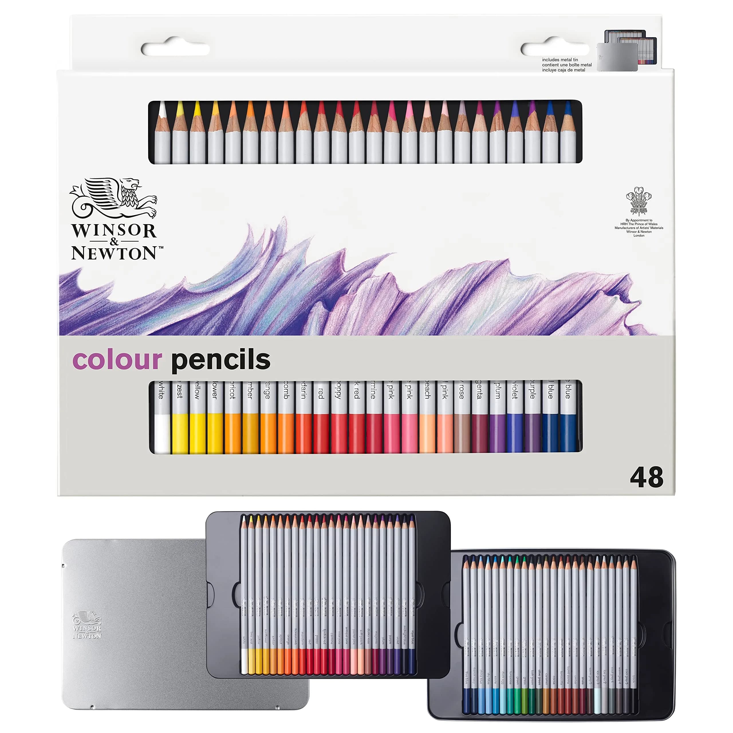 Winsor & Newton Studio Collection Color Pencils Set of 48 | Rich, Vibrant, Smooth Blending - main product image