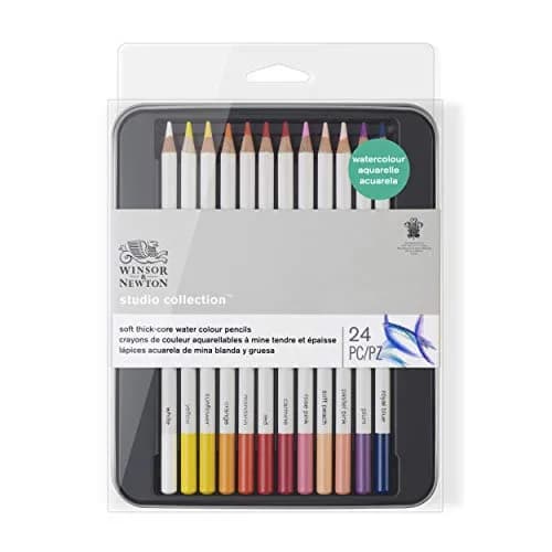 Winsor & Newton Studio Collection Watercolor Pencils 24 Count (3.7mm Core) | Highly Pigmented Art Pencils thumbnail 1