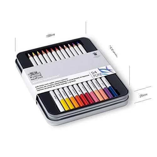 Winsor & Newton Studio Collection Watercolor Pencils 24 Count (3.7mm Core) | Highly Pigmented Art Pencils thumbnail 2