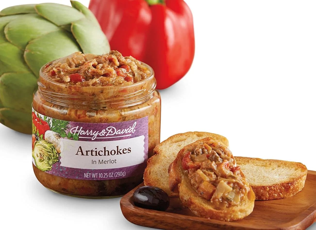 Harry & David Smoked Onion Pepper Spread 11Oz | Sweet & smoky flavor, mild-to-medium heat, perfect for breakfast & snacks — Merlot Artichoke Spread