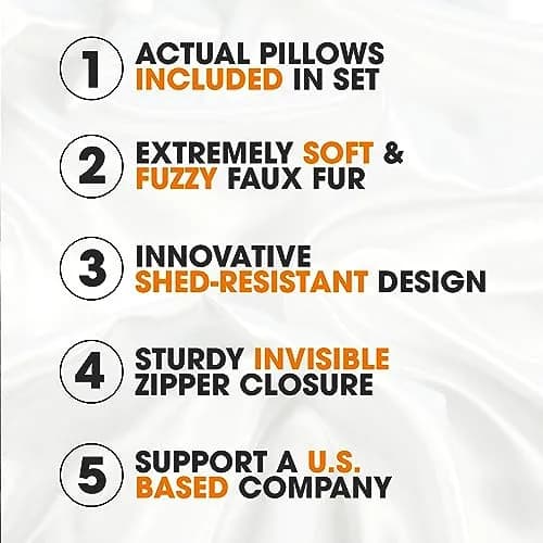 Cheer Collection Faux Fur Throw Pillows - 12" x 20" | White Accent Decor (70-120 chars) thumbnail 2
