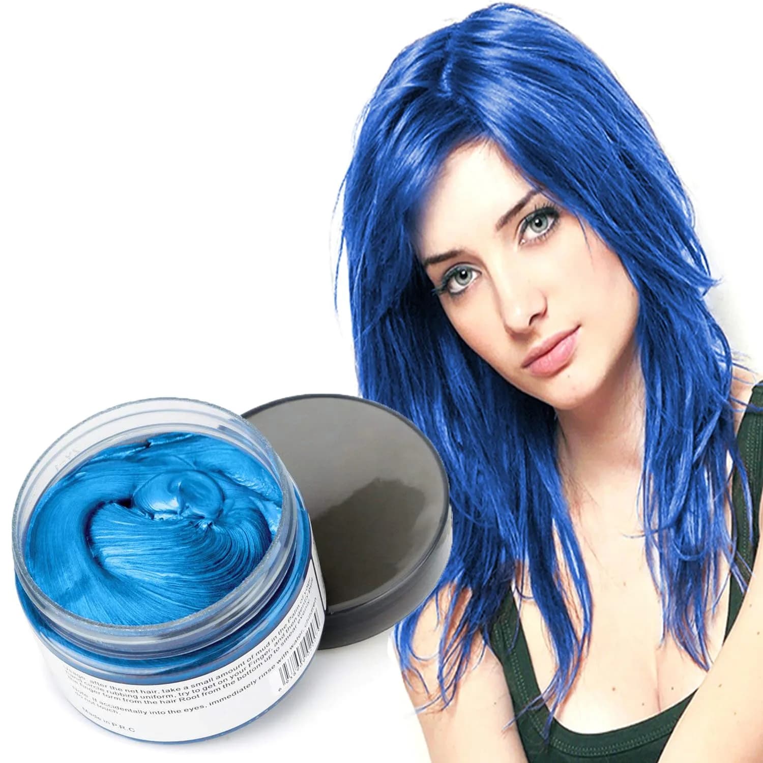 SWAKER Green Hair Color Wax 130ml - Temporary Styling Cream for Vibrant, Bold Green Hair — Blue