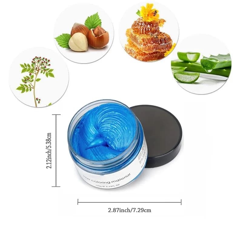 SWAKER Blue Hair Color Wax 130ml - Temporary Vibrant Styling Cream for Men & Women thumbnail 3