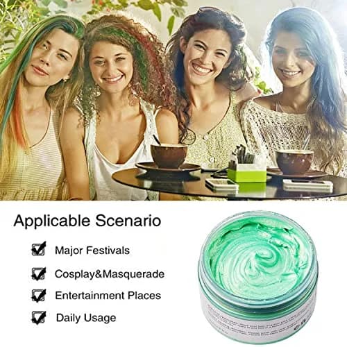 SWAKER Green Hair Color Wax 130ml - Temporary Styling Cream for Vibrant, Bold Green Hair thumbnail 4