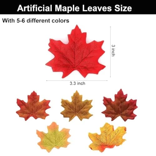 EchoDone Artificial Maple Leaves Decorations 600 pcs | Autumn Fall Leaves for Wedding & Thanksgiving thumbnail 2