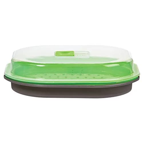 PrepSolutions Gray Microwave Steamer Basket for Fish and Veggies 1L (0.94 Qt) | Healthy Cooking Tool thumbnail 2