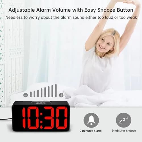 DreamSky Small Digital Alarm Clock for Bedroom with Large Big Numbers | Easy to Read & Set thumbnail 6