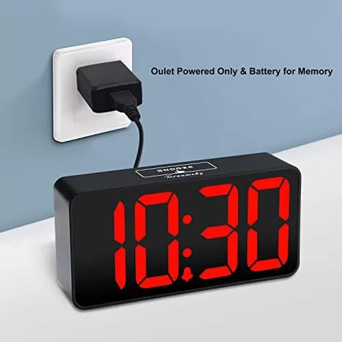 DreamSky Small Digital Alarm Clock for Bedroom with Large Big Numbers | Easy to Read & Set thumbnail 2