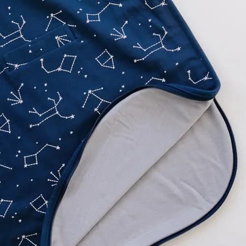 Woolino Ultimate Baby Sleep Sack – 4 Season Merino Wool Sleeping Bag, Organic Cotton Outer, Temp Regulating Blanket, Adjustable Sleep Sack Universal Size 2–24 Months - Night Sky thumbnail 8