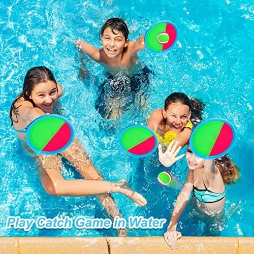 Ayeboovi Toss and Catch Ball Game Set with 4 Paddles & 4 Balls | Upgraded Outdoor Toy for Kids Ages 3-12 thumbnail 2
