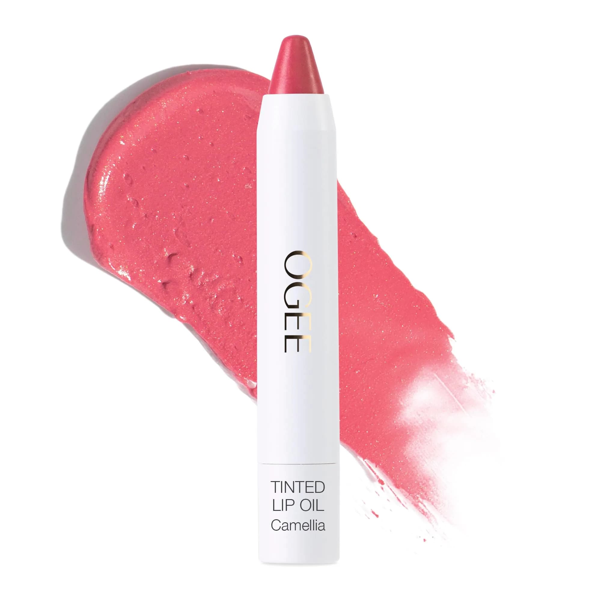 Ogee Tinted Sculpted Lip Oil - Organic Lip Stain, Balm & Color - BEGONIA | Sheer, Buildable, Organic Lip Color with Hyaluronic & Peppermint — Camellia - Classic Pink