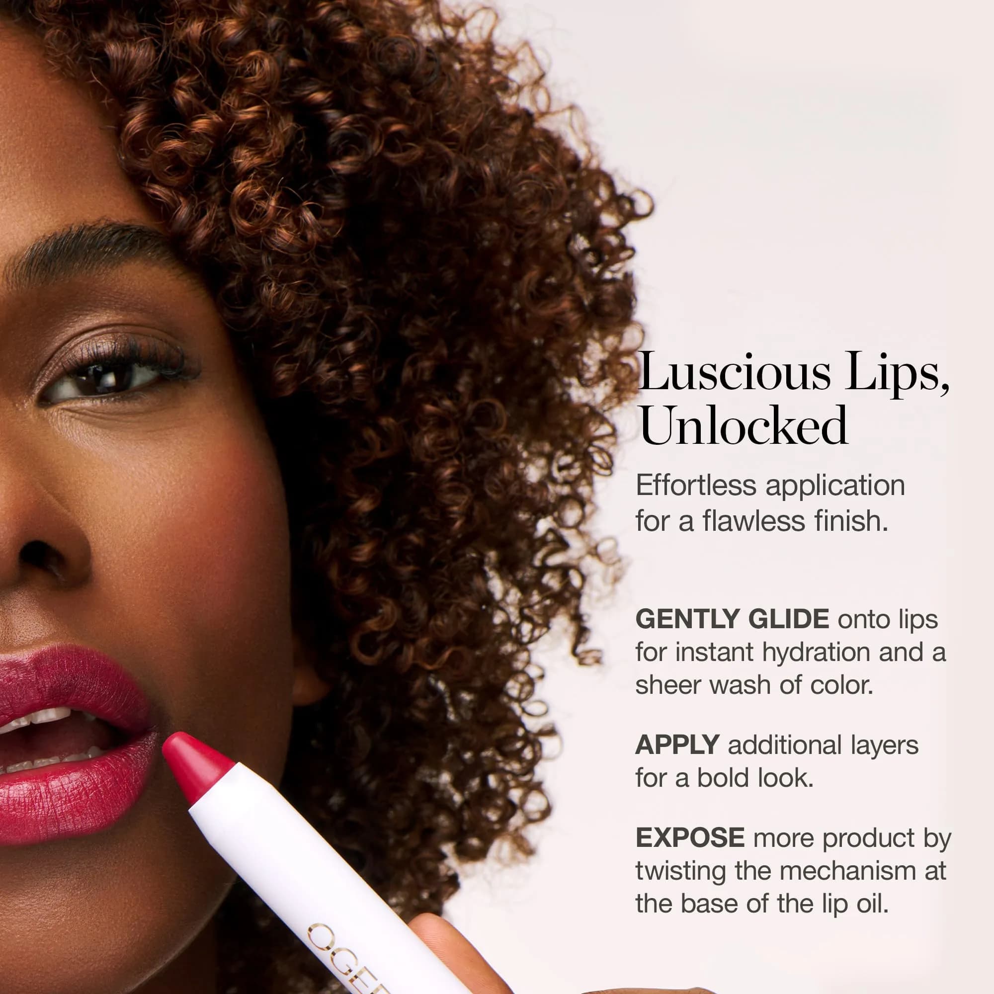 Ogee Tinted Sculpted Lip Oil - Organic Lip Stain, Balm & Color - CAMELLIA | Moisturizing, Buildable Sheer Color (70-120 chars) thumbnail 6