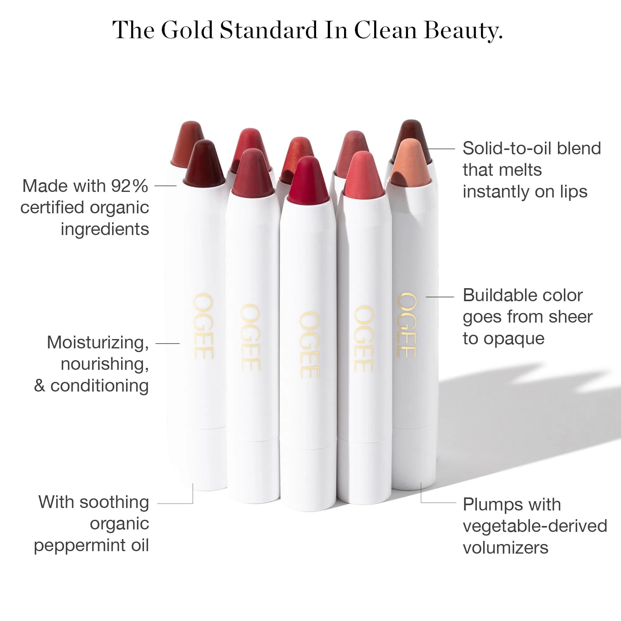 Ogee Tinted Sculpted Lip Oil - Organic Lip Stain, Balm & Color - CAMELLIA | Moisturizing, Buildable Sheer Color (70-120 chars) thumbnail 4